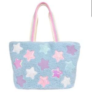 MISS GWEN - Glitter and Sequin Stars Teddy Plush Tote Bag